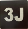 Apartment number 3J SignUNIT NUMBER 3J SIGN/SUITE 3J SAFETY SIGN
