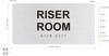 RISER ROOM COMPLIANCE SIGNRaised letters & Grade 2 Braille - Includes Red Adhesive pad for Easy Installation