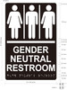 GENDER NEUTRAL RESTROOM COMPLIANCE SIGNRaised letters & Grade 2 Braille - Includes Red Adhesive pad for Easy Installation GENDER NEUTRAL RESTROOM COMPLIANCE SIGNRaised letters & Grade 2 Braille - Includes Red Adhesive pad for Easy Installation