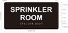 SPRINKLER ROOM HPD SIGN Raised letters & Grade 2 Braille - Includes Red Adhesive pad for Easy Installation SPRINKLER ROOM HPD SIGN Raised letters & Grade 2 Braille - Includes Red Adhesive pad for Easy Installation