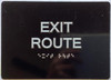 EXIT ROUTE RAISED letters & Grade 2 Braille - Includes Red Adhesive pad for Easy Installation Compliance Sign