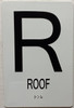 ROOF FLOOR NUMBER SIGNAGE with Raised letters/Image & Grade 2 Braille - Includes Red Adhesive pad for Easy Installation