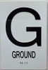 GROUND FLOOR SIGN with Raised letters/Image & Grade 2 Braille - Includes Red Adhesive pad for Easy Installation