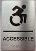 ACCESSIBLE with Raised letters/Image & Grade 2 Braille - Includes Red Adhesive pad for Easy Installation Compliance Sign