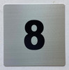 Apartment number 8 SIGNAGE 4x4 inch, SILVER, with double sided tape-Broadway Line