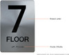 FLOOR NUMBER COMPLIANCE SIGNTactile Graphics Grade 2 Braille Text with raised letters aluminum, Safety COMPLIANCE SIGNfor Office, school Hospital, brush SILVER