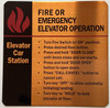 FIRE OR EMERGENCY ELEVATOR OPERATION HPD SIGN FIRE OR EMERGENCY ELEVATOR OPERATION HPD SIGN