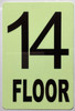 GLOW IN DARK FLOOR NUMBER SIGN- THE GLOWMARK LINE