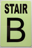 GLOW IN DARK FLOOR NUMBER SIGN- THE GLOWMARK LINE (STAIR B)