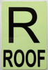 GLOW IN DARK FLOOR NUMBER SIGN- (Aluminum,6x9) THE GLOWMARK LINE (ROOF)
