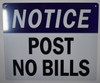 POST NO BILLS HPD SIGN
