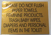 TOILET SIGN- GOLD ALUMINUM TOILET SIGN- GOLD ALUMINUM