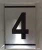 NUMBER SIGN -4 -BRUSHED ALUMINUM
