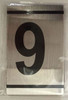 NUMBER SIGN -9-BRUSHED ALUMINUM NUMBER SIGN -9-BRUSHED ALUMINUM