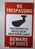 NO TRESPASSING This Property is Protected by Video Surveillance Beware of Dogs HPD SIGN NO TRESPASSING This Property is Protected by Video Surveillance Beware of Dogs HPD SIGN
