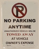 NO PARKING ANY TIME SIGN NO PARKING ANY TIME SIGN