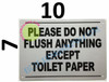 Please Do Not Flush Anything Except Toilet Paper DOB SIGN Please Do Not Flush Anything Except Toilet Paper DOB SIGN