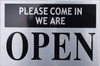 Please Come in WE are Open Sign-Silver