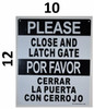 Please Close and Latch Gate Sign