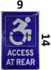 ADA Access at Rear Sign-Tactile Signs ADA Access at Rear Sign-Tactile Signs
