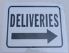 Deliveries Right Arrow BUILDING SIGN Deliveries Right Arrow BUILDING SIGN