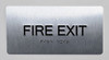 FIRE EXIT Sign-Tactile Signs  Silver-Tactile Touch Braille Sign-Tactile Signs