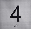 4TH Floor Elevator Jamb Plate Sign- with Braille and Raised Number-Elevator Floor Number Sign- 4TH Floor Elevator Jamb Plate Sign- with Braille and Raised Number-Elevator Floor Number Sign-
