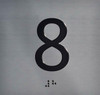 8TH Floor Elevator Jamb Plate Sign- with Braille and Raised Number-Elevator Floor Number Sign- 8TH Floor Elevator Jamb Plate Sign- with Braille and Raised Number-Elevator Floor Number Sign-