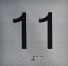 11TH Floor Elevator Jamb Plate Sign- with Braille and Raised Number-Elevator Floor Number Sign- 11TH Floor Elevator Jamb Plate Sign- with Braille and Raised Number-Elevator Floor Number Sign-