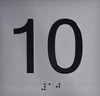 10TH Floor Elevator Jamb Plate Sign- with Braille and Raised Number-Elevator Floor Number Sign- 10TH Floor Elevator Jamb Plate Sign- with Braille and Raised Number-Elevator Floor Number Sign-