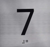 7TH Floor Elevator Jamb Plate Sign- with Braille and Raised Number-Elevator Floor Number Sign- 7TH Floor Elevator Jamb Plate Sign- with Braille and Raised Number-Elevator Floor Number Sign-