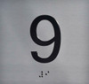 9TH Floor Elevator Jamb Plate Sign- with Braille and Raised Number-Elevator Floor Number Sign- 9TH Floor Elevator Jamb Plate Sign- with Braille and Raised Number-Elevator Floor Number Sign-