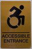 ACCESSIBLE Entrance Sign-Tactile Signs  Gold ACCESSIBLE Entrance Sign-Tactile Signs  Gold