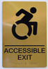 ACCESSIBLE EXIT Sign/-Tactile Signs  Gold ACCESSIBLE EXIT Sign/-Tactile Signs  Gold