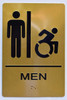 Men ACCESSIBLE Restroom Sign-Tactile Signs  Gold Men ACCESSIBLE Restroom Sign-Tactile Signs  Gold