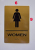 Women Restroom Gold Sign-Tactile Signs Women Restroom Gold Sign-Tactile Signs