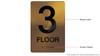 Floor 3 Sign-Tactile Signs - 3rd Floor Sign-Tactile Signs - Gold Floor 3 Sign-Tactile Signs - 3rd Floor Sign-Tactile Signs - Gold