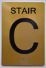 Stair B Sign-Tactile Signs - Gold Stair B Sign-Tactile Signs - Gold