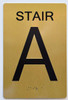 Stair A Sign-Tactile Signs - Gold Stair A Sign-Tactile Signs - Gold