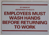 Employees Must WASH Hands SignFood Facility HPD SIGN Employees Must WASH Hands SignFood Facility HPD SIGN