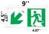 RUNNING MAN DOWN LEFT ARROW EXITSafety Sign