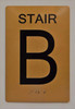 Stairs Sign-Tactile Signs - Gold Stairs Sign-Tactile Signs - Gold