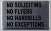 NO Soliciting NO Flyers NO HANDBILLS Sign NO Soliciting NO Flyers NO HANDBILLS Sign