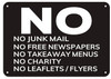 No Junk Mail sign-black No Junk Mail sign-black