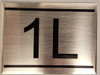 APARTMENT NUMBER -1L -BRUSHED ALUMINUM Signage