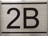 APARTMENT NUMBER HPD SIGN -2B -BRUSHED ALUMINUM