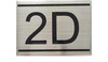 APARTMENT NUMBER SIGN -2D -BRUSHED ALUMINUM