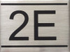 APARTMENT NUMBER -2E -BRUSHED ALUMINUM Signage