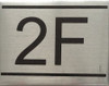 APARTMENT NUMBER -2F-BRUSHED ALUMINUM Signage