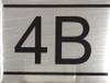 APARTMENT NUMBER DOB SIGN -4B -BRUSHED ALUMINUM
